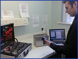 Engineer testing Ultrasonic Cleaner